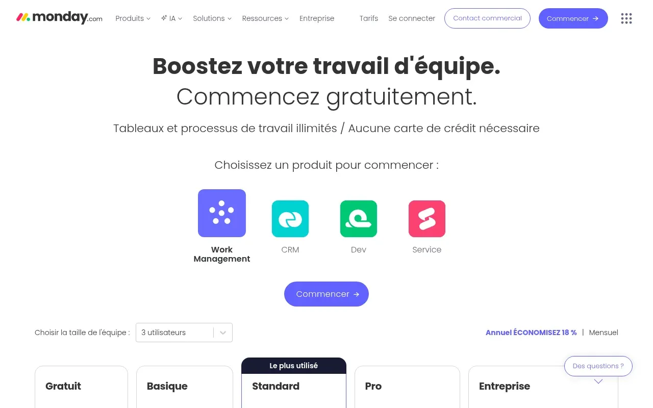 Tarifs Monday.com — page pricing officielle